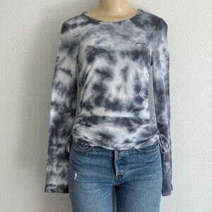 PINK Victoria's Secret Blue Mist Tie Dye Waffle Knit Lounge Top Y2K Aesthetic S